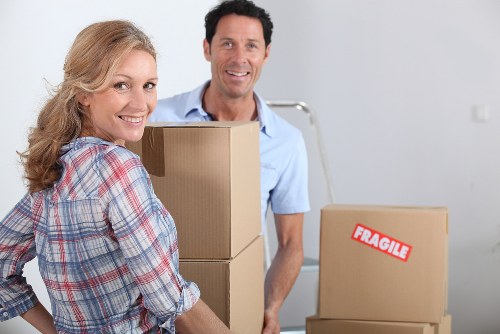 Packed boxes and furniture ready for a Streatham removal